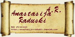 Anastasija Raduški vizit kartica